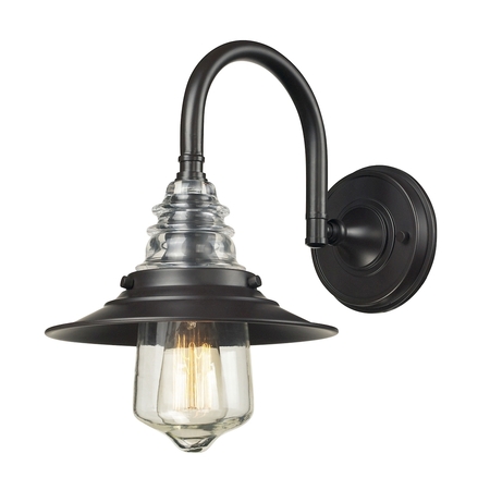 ELK LIGHTING Insulator Glass 1-Light Wall Lamp in Oiled Bronze 66812-1
